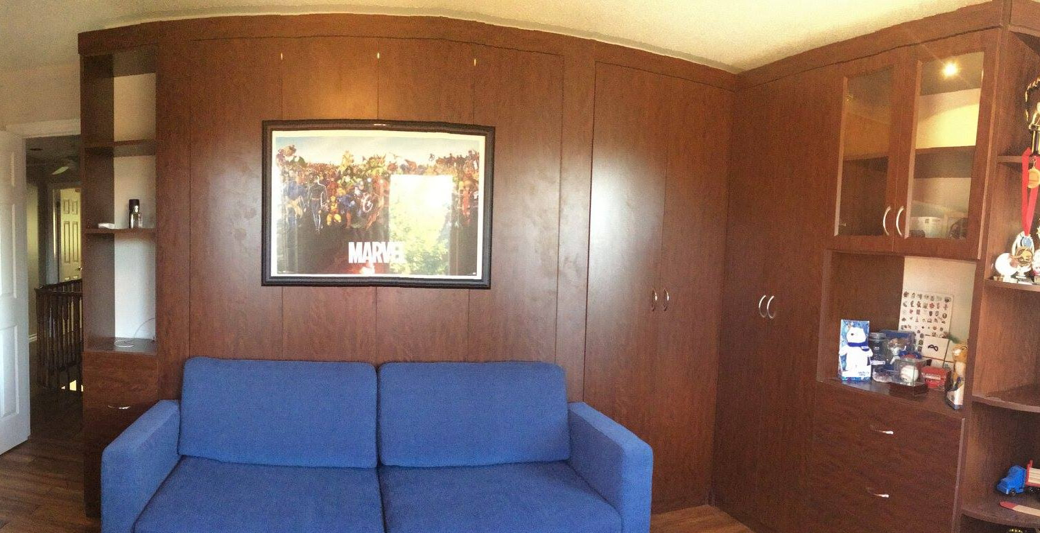 Murphy Bed Hidden in Cabinet Living Room